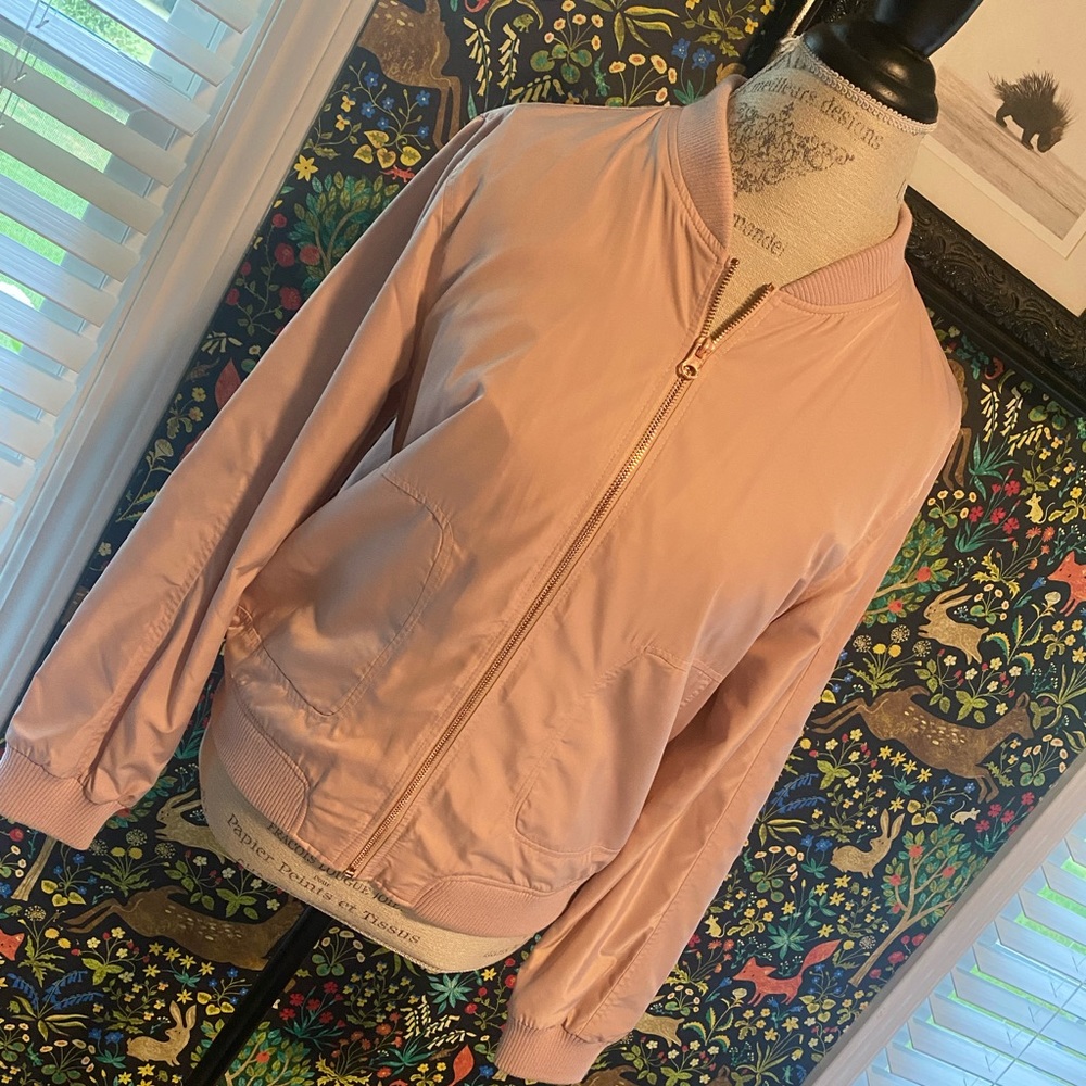 Anthropologie pink satin jacket